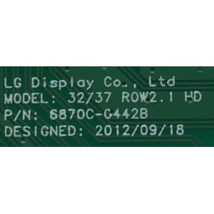 T-CON PARA MONITOR LG / NUMERO DE PARTE 6871L-3537A / 6870C-C442B / 3537A / MODELO 32LH573B